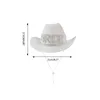 Cappelli a tesa larga Secchiello Donna Sposa Lettera Cowgirl Sposa Occidentale Shinning Fedora bianca per forniture Poshoot 230408