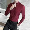 Męskie koszule 6xl chemise homme de luksus jesienna wiosna moda projekt długoterminowy dla mężczyzn guziki klubu ślubnego w górę