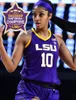 2023 Kvinnor LSU Tigers basket Jersey Angel Reese sista-Tear Poa Flaujae Johnson Kateri Poole Jasmine Carson Hannah Gusters Alexis Morris Jerseys sydd