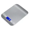 USB -uppladdningsbar elektronisk digital matköksskala 5 kg 10 kg/0,1 g LCD Display Rostfritt stål Vikt GRAMS Balans Mätning Bakning Små gram vägningsverktyg