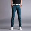 جينز الرجال الربيع الصيف سراويل المدينة غير الرسمية للطلاب المراهقين الذكور ضئيلة النحافة القطن سراويل طويلة
