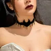 Choker European Halloween Kpop Star Pentagram Charms Cool Moon Black Chain Collar Necklace For Women Egirl Party Cosplay Jewelry