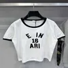 Projektantka Summer Women T Shirt High Edition Spring/Summer Front Haft 16 Niestandardowy dzianin barwiony miękki wygodny rękaw