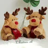 Pluche Poppen 30 Cm Kerst Rendier Sjaal Gevulde Pop Speelgoed Thuis Bank Decoratie Cadeaus Voor Kinderen Jaar Decor Accessoires 231109