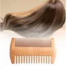 Wooden Double Sided Hair Comb Household Sundries Super Narrow Thick Wood Beard Combs Hairdressing Styling Brush Health Care Peach Pocket Barber 427Q