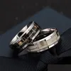 Anillos de banda Pareja luminosa Ecg Patrón Anillo Fibra de carbono Adecuado para el Día de San Valentín Acción de gracias y Regalo de Halloween Gota Del Dhgarden Dhfsy