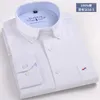 Chemises habillées pour hommes Chemise de haute qualité Hommes à manches longues Coton Casual Blanc Bleu Slim Fit Camisa Business Classic Vêtements pour hommes