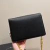 Projektanci klasyczne koperty torby na ramię Włochy Moda Moda Złota Łańcuch Crossbody Bag 5A Wysokiej jakości skórzane luksusowe designerskie torebka monety 21 cm
