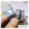 Klusterringar 925 Sier Plated Super Flash Gemstone Micro Set med Zircon Mens and Womens Color Zirconium Fashion överdrivna DHGARDEN DHBPW