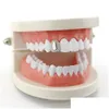 Grillz Dental Grills Shining Cz Pave Grillz Gold Sier Farbe Hiphop Zähne Top Side Rock Männer Frauen Schmuck 151 U2 Drop Deliver Dhgarden Dhuyi