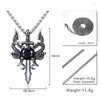 Naszyjniki wiszące podwójny smok miecz z czarnym kryształowym naszyjnikiem gotycka gotycka biżuteria akcesoria kobiety mężczyźni retro choker