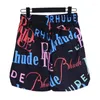 Mäns shorts 2023 Summer Letters Full Print Loose Men Women