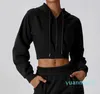 Kvinnor Zip Jacket Huven Fitness Sports tröja utomhus Running Loose Womens Long Sleeve Sweatshirts
