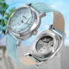 Armbandsur Berny Mechanical Watch for Women 38mm Pillow Cushion Sapphire Super Luminous Hands Armswatch Canvas Calendar Forladies