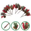 Dekorativa blommor 10 PC: s konstgjorda tallkon Tabelbilder Dekor Desktop Prorning Christmas Flower Dekorera Simulering Trädskum Semester