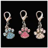 Etichette per zampe alla moda Collare con ciondolo per animali domestici Ciondolo con strass Ciondoli carini con ganci Accessori per la decorazione di animali domestici per cani ZA5428 ZZ