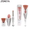 Кисти для макияжа Zoreya Travel 3in1 Make Up Soft Многоцелевая портативная кисточка для макияжа Угловая губка для бровей Тени для век Пудра Кисти для рисования Косметика Q231110