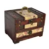 Jewelry Pouches Wooden Box Retro Jewellery Chest With Mirror Classical Case Holder