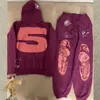 Sweats à capuche pour hommes Mode Sp5der 555555 Sweats designer New Purple Nocturnal Highway Spider Web Print Hooded Hoodie Suit Hommes Femmes Sweat Hip-hop de haute qualité