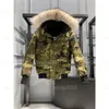 Kanadensiska herrekläder designer down jacka vinter päls krage varm parka huva utomhus kallt bevis mäns down jacka kamouflage mode casual utomhus masig jacka