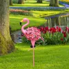 Flamingo Solar Lights Outdoor Garden Metal Pathway Shack مع LED IP55 Pink Pink