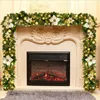 Ghirlande di fiori decorativi 27m LED Natale Rattan Illumina Ghirlanda Ghirlanda Decorazione Fiore artificiale di Natale Casa Camino Albero Striscia Ornamento 231109