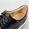 High-End Men's First Layer Cowhide Crocodile Pattern Trend Sports Lace-Up Leather Shoes Business Shoes Stor storlek 46 10A45