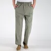 Men's Pants Anti-pilling Fashion Casual Flax Mid-aged Men Comfy Thin Streetwear