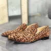 Designer Mens Casual Shoes Low Leopard Print Dress Shoes Luxury Leather Loafers Men Wedding Business Party Shoe Big Size 38-48 NO493