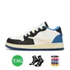 Nike air jordan 1 crianças sapatos j1 travis scott 1s baixo Basquete meninos tênis Meninas Sport Shoe Mocha criança jovens treinadores criança Tamanho 24-35