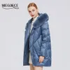 Damen-Daunenparkas MIEGOFCE Winter Eleganter Damen-Baumwollmantel Stilvoller Kunstpelzkragen Lange warme Kapuzenjacke Weiblich Winddichter Parka D20657 231109