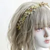 Hair Clips Arrival Green Vine Gold Color Leaf Bridal Wedding Crown Tiaras Enamel Flower Headband For Women Jewelry