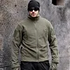 Men's Jackets Thermal Warm Work Coats Full Zip Up Tactical Fleece Jacket Pockets Safari Camping Hiking Outwear Windbreaker