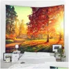 Tapestries Beautif Nature Sunshine Maple Forest Decorative Tapestry Nordic Landscape Home Decoration Drop Delivery Garden Dhd4H