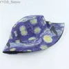 Wide Brim Hats Bucket Hats 2020 New Fashion Starry Night Painting Fisherman Hat Harajuku Reversible Bucket Hats For Women Men Hip Hop Bob Gorro Fishing Cap YQ231110