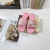 Luxury Woody Sandals Slippers Women Mule Flat Slides Canvas Slippers Pink white black brown sail womens Summer Vacation Indoor Casual Easy to wear Sandals