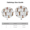 Masa bezi Yuvarlak masa örtüsü 45 "-50" elastik kenar geometrik çizgiler kapağı
