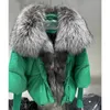 Futro dla kobiet sztuczne futro Oftbuy Winter Jacket Kobiet Naturalny prawdziwy lis futra płaszcz gruby ciepła kaczka luksusowa moda odzież wierzchnia 231109