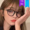 Kore tarzı mi tırnak metal gözlükleri optik çerçeve moda anti mavi ışın düz retro