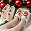 Weihnachten Preppy 467 Stickerei Baumwoll Cartoon Pantoffeln für Frauen Männer mit VEET Dicked warmem Fell Winter Slipper Komfort 2 17 Comt