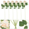 Decorative Flowers 6 Pcs Artificial Rose Home Decor Fake For Stems Plastic Faux Arrangement Prop