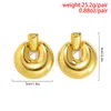 Stud Earrings Trendy Simple Round Gold Color For Women Girl Circle Minimalist Party Vacation Jewelry