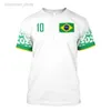 Men's T-Shirts Brazil Football Jerseys Graphic T-Shirts Flag Soccer 2022 Printed Sportwear XXS-6XL M230409