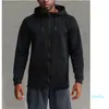 2024-Uomo New Yoga Zipper Giacca con cappuccio Casual Manica lunga Outdoor Jogger Outfit Fitness Sport Double-Sided Tessuto spazzolato Materiale Outwear 77