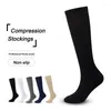 Herrstrumpor 2 par kompressionsstrumpor blodcirkulation Främjande Slimming Sport Anti-Fatigue Comfort Knee High