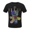 Phillip Plain Men Designer PP Skull Diamond Cotton T Shirt Shirt Shirt Dollar Brown Bear Brand Tee O-Neck Hight Quisns Tirt Tops PP2588