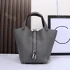 Designer-Tasche Picotin-Korb-Einkaufstasche Mode-Reiseschloss 10A Rindsleder Damen-Luxushandtaschen Große Kapazität Damen-Einkaufstasche Handgefertigtes Bienenwachsfaden-Nähen