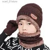 Scarves 2019 Child Winter Knitted Hat And Scarf Gs Set Boy Girls Warm Plush Hat 3 Piece Sets Kids New Outdoor Ski C Scarves SolidL231110