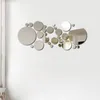 Autocollant Mural miroir en acrylique, étiquette ronde auto-adhésive, autocollant Mural amovible pour la décoration de la maison, DIY bricolage, 32 pièces/ensemble