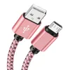 2m 3m lange micro USB -kabel voor Samsung Galaxy Fast Charger -kabels voor Xiaomi Huawei HTC opladen